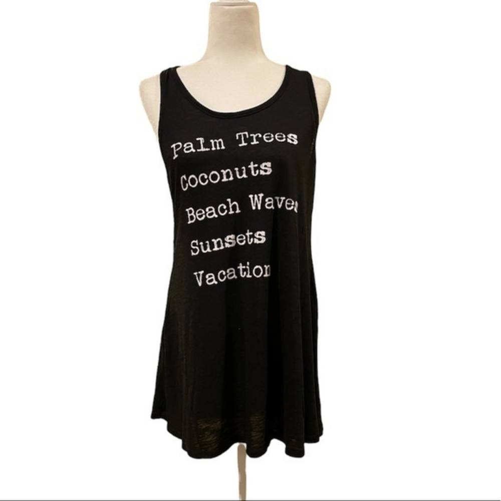 ❄️ 5‎ for $25 ❄️ Xhilaration Beachy Vacation Black Tank Top Large